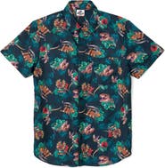 JURASSIC WORLD Jurassic Park T-Rex Hawaiian Short Sleeve Button Down Shirt