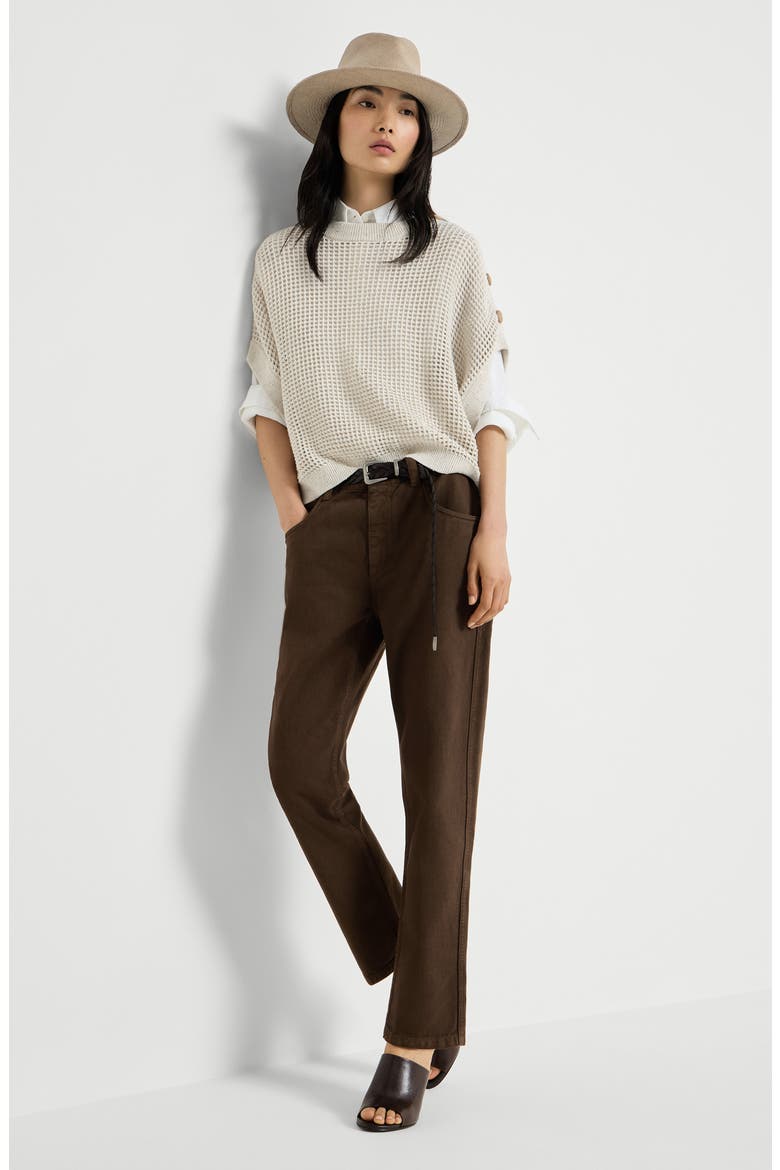 Straight five-pocket trousers, Alternate, color, Chocolate