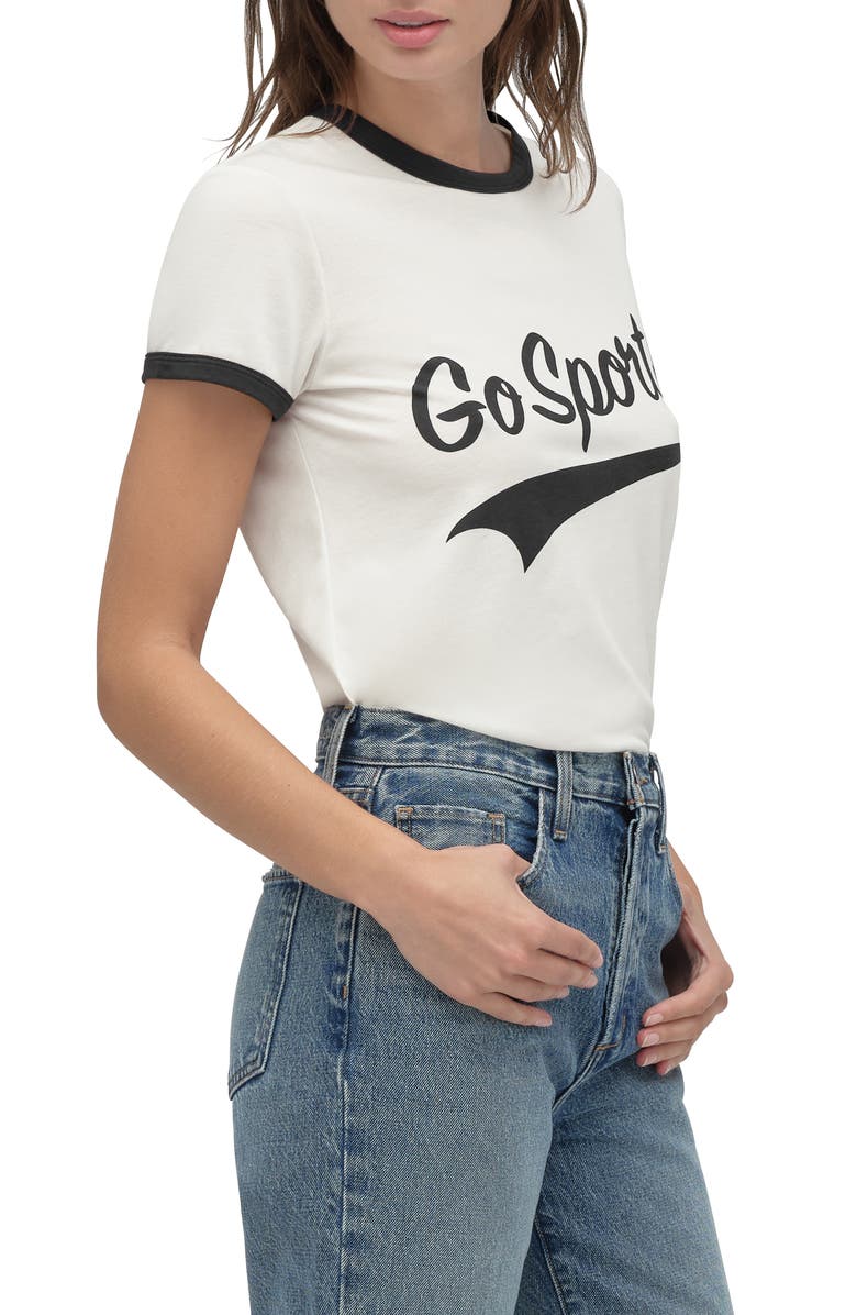 Favorite Daughter The Go Sports Graphic Ringer T-Shirt, Alternate, color, Off White/ Black