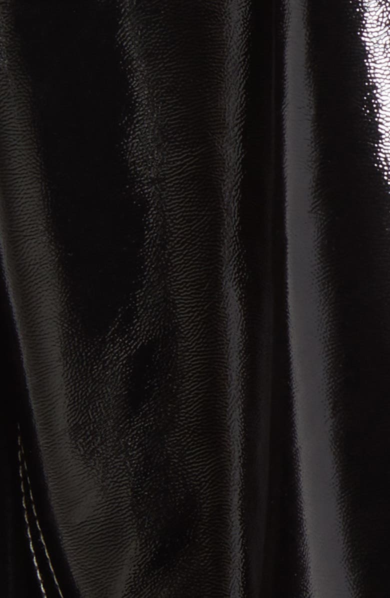 Topshop Co-Ord Crop Vinyl Biker Jacket, Alternate, color, 