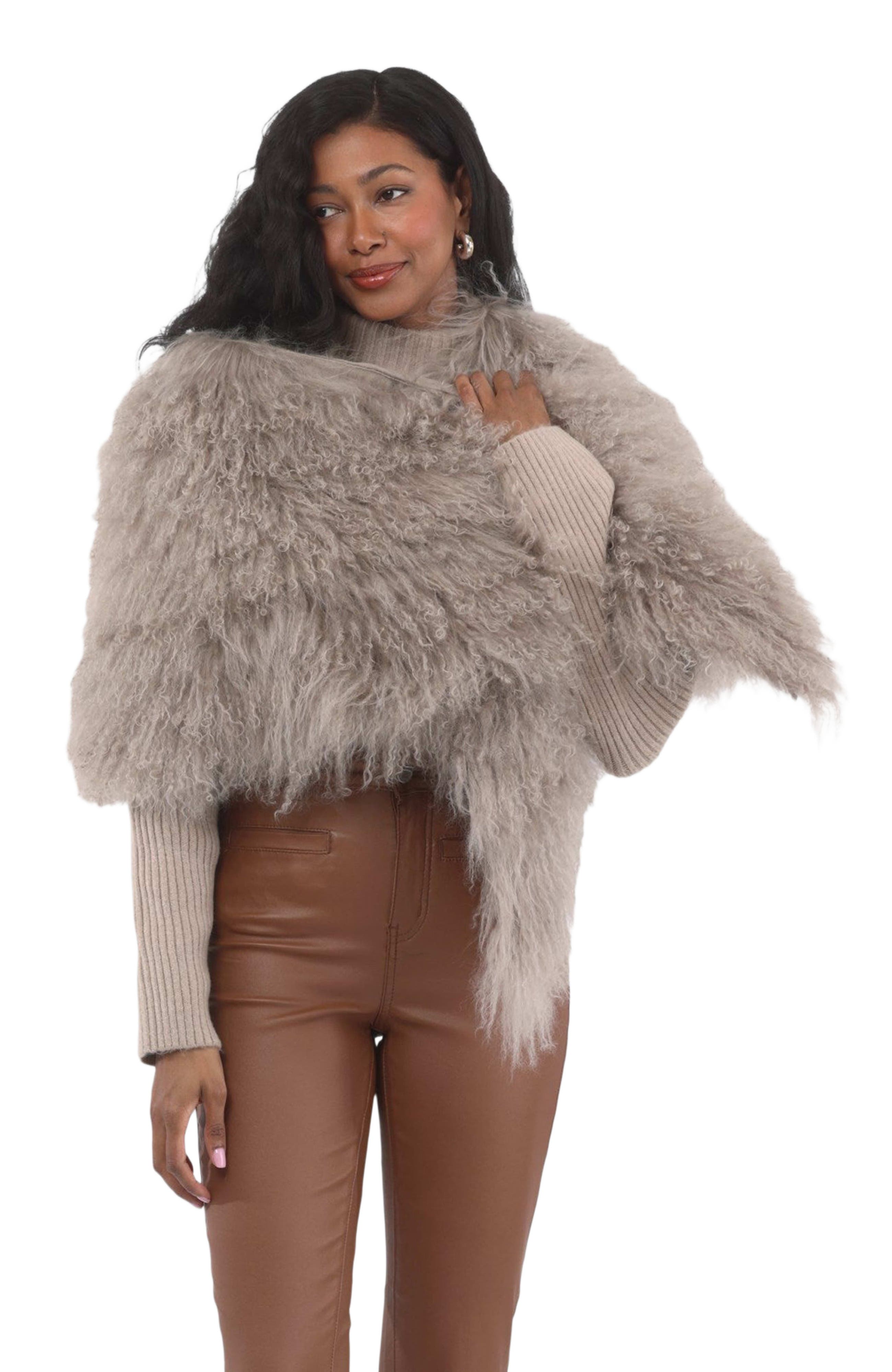 Select Genuine Shearling Shawl - image 5