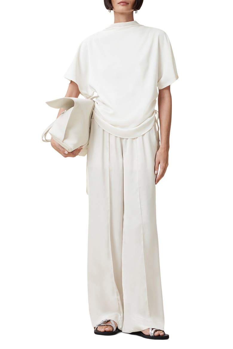Leslie Side Ruched Top, Alternate, color, ANTIQUE WHITE