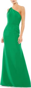 Ieena for Mac Duggal One Shoulder Jersey Mermaid Gown