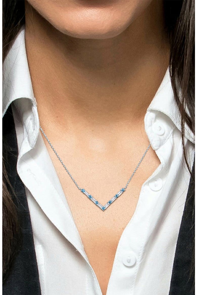 Blue Topaz & White Topaz Chain Necklace, Alternate, color, BLUE