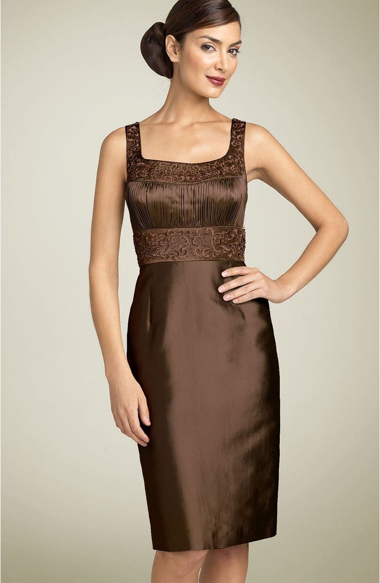 Adrianna Papell Embroidered Sheath Dress & Jacket, Alternate, color, 