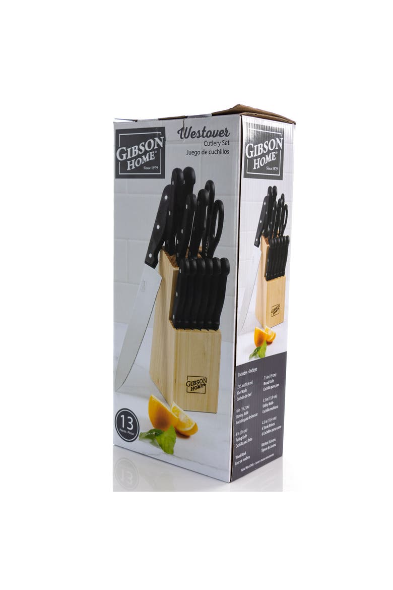 Westover 13 Piece Stainless Steel Cutlery Set, Alternate, color, Black