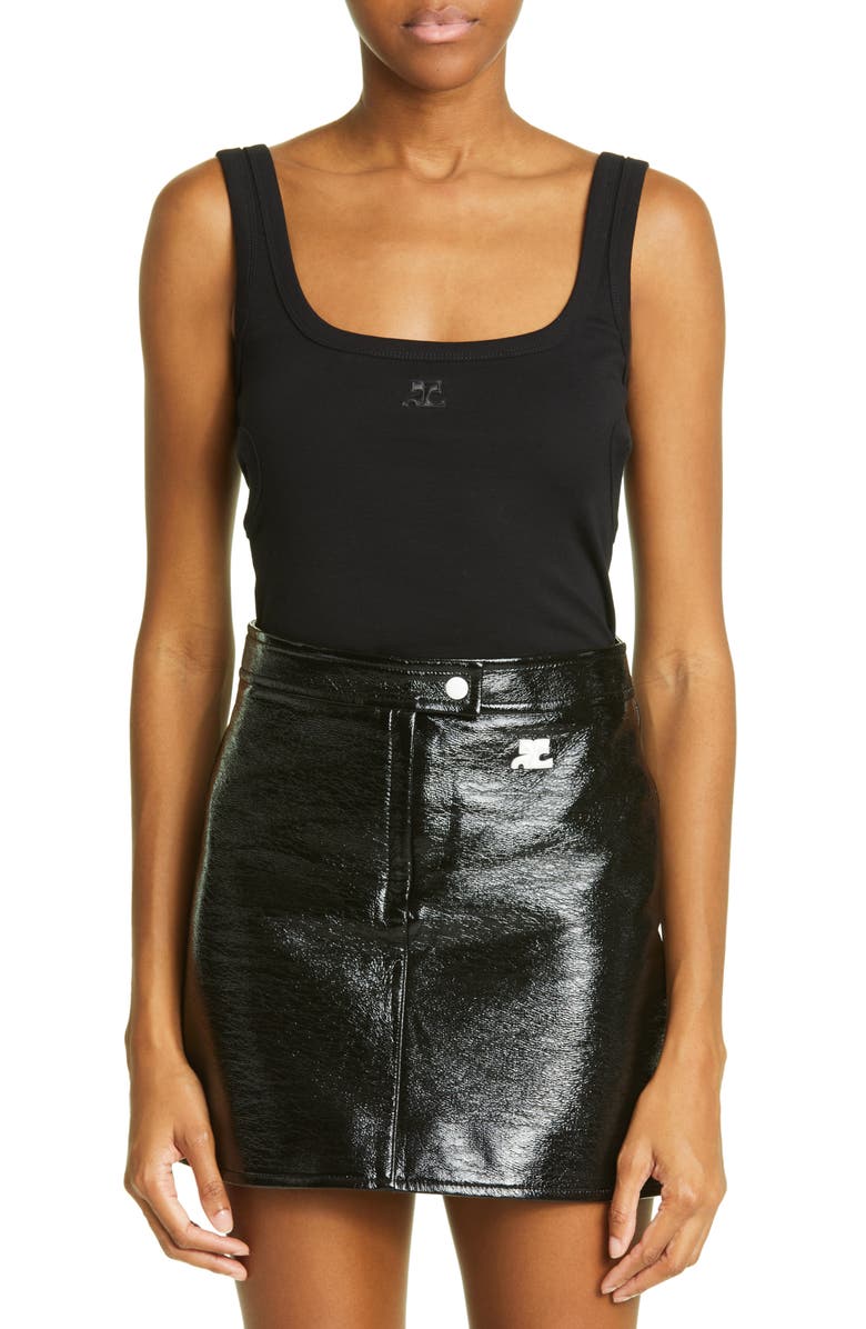 Courrèges Cutout Cotton Tank, Main, color, 