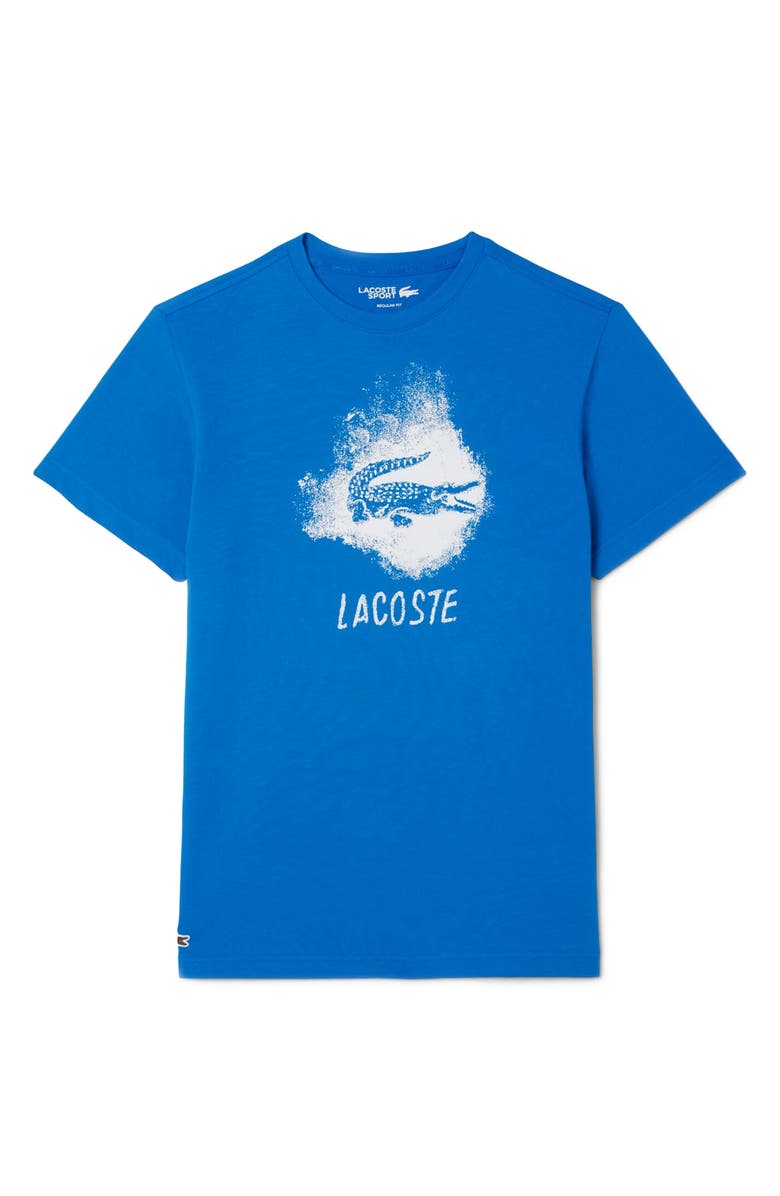 Lacoste Croc Splash Performance Graphic T-Shirt, Alternate, color, Gipsy Blue