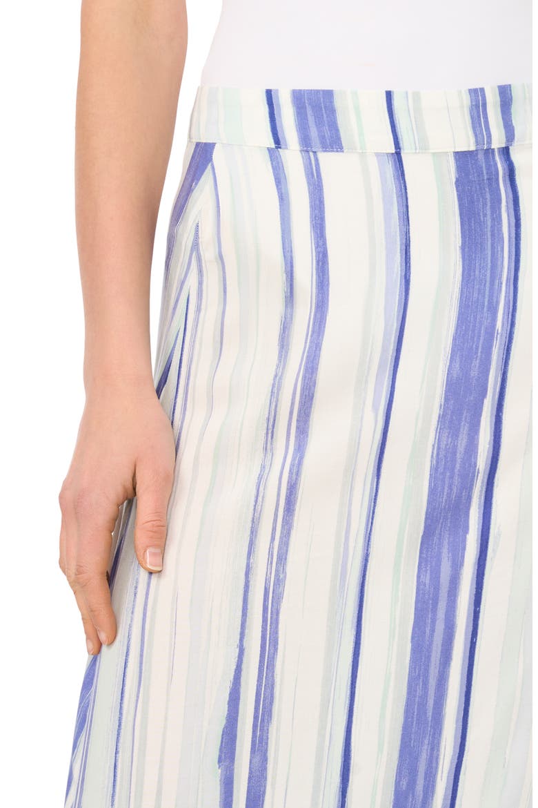 Mixed Stripe Challis Skirt, Alternate, color, ICE LAGOON
