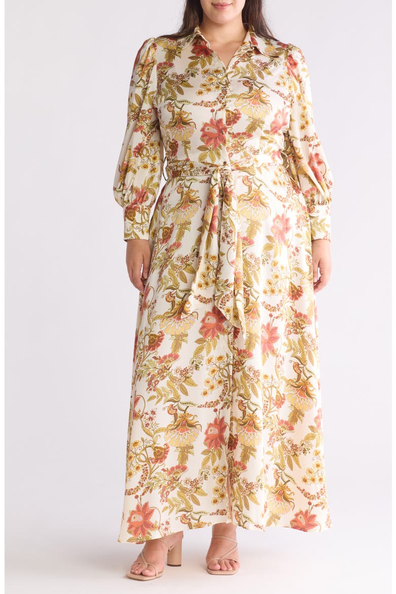 Haiti Long Sleeve Maxi Shirtdress, Main, color, SPRING FOREST