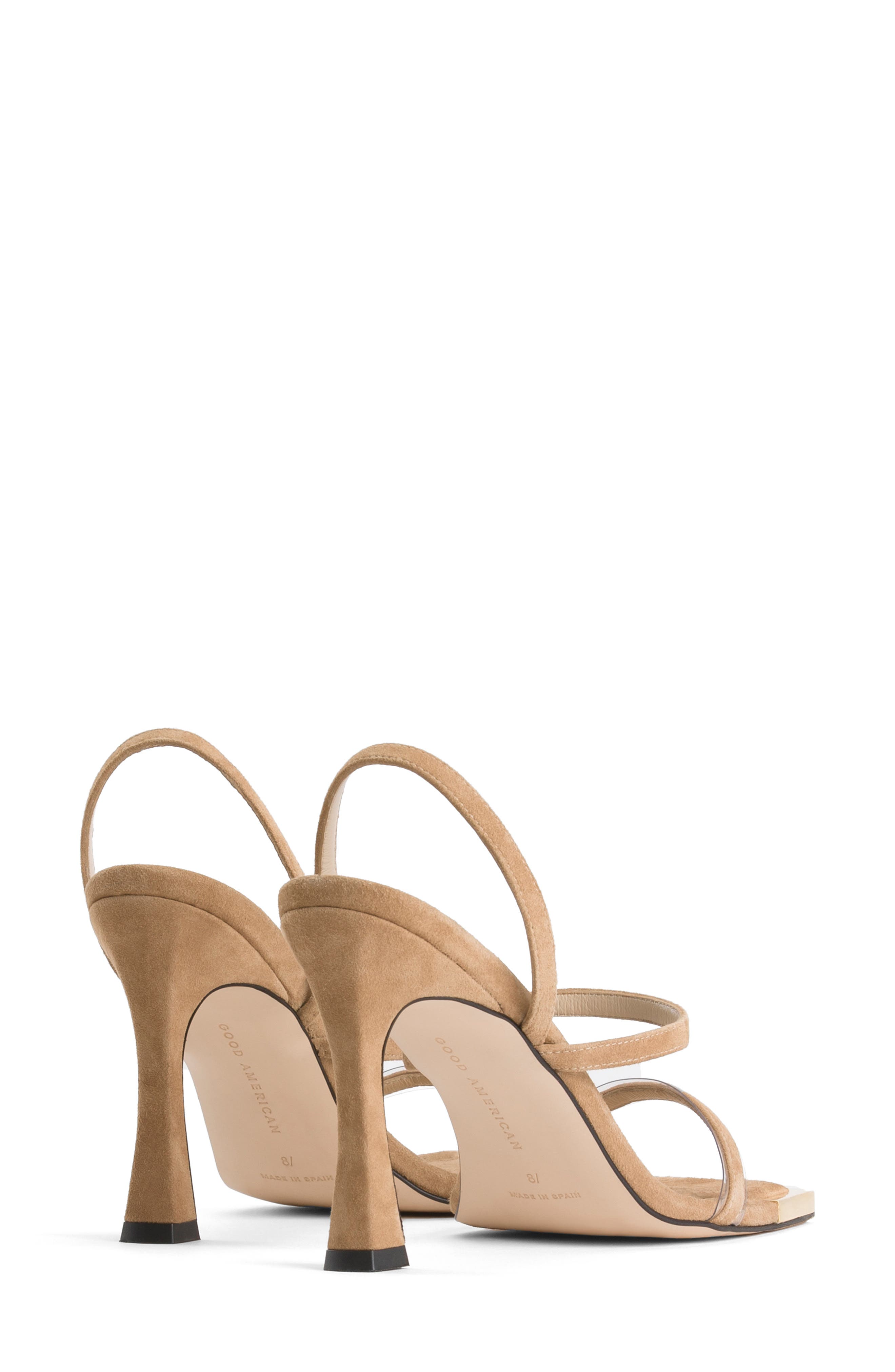 Good American The Standout Square Toe Sandal, Alternate, color, 