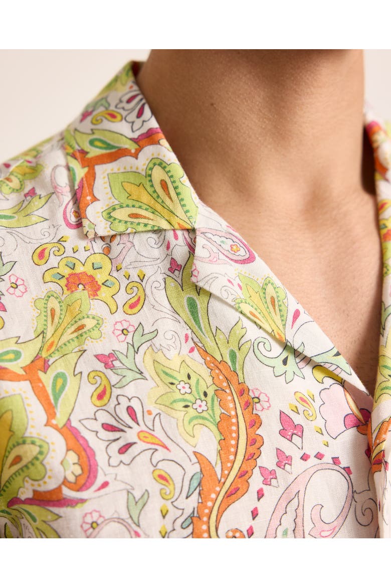 Maitan Linen Relaxed Fit Linen Fairground Shirt, Alternate, color, Multi/Pink