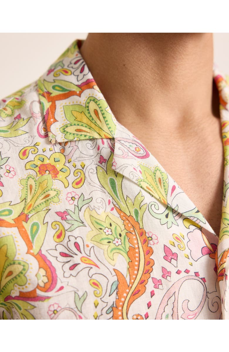 Orlebar Brown Maitan Linen Relaxed Fit Linen Fairground Shirt, Alternate, color, Multi/Pink