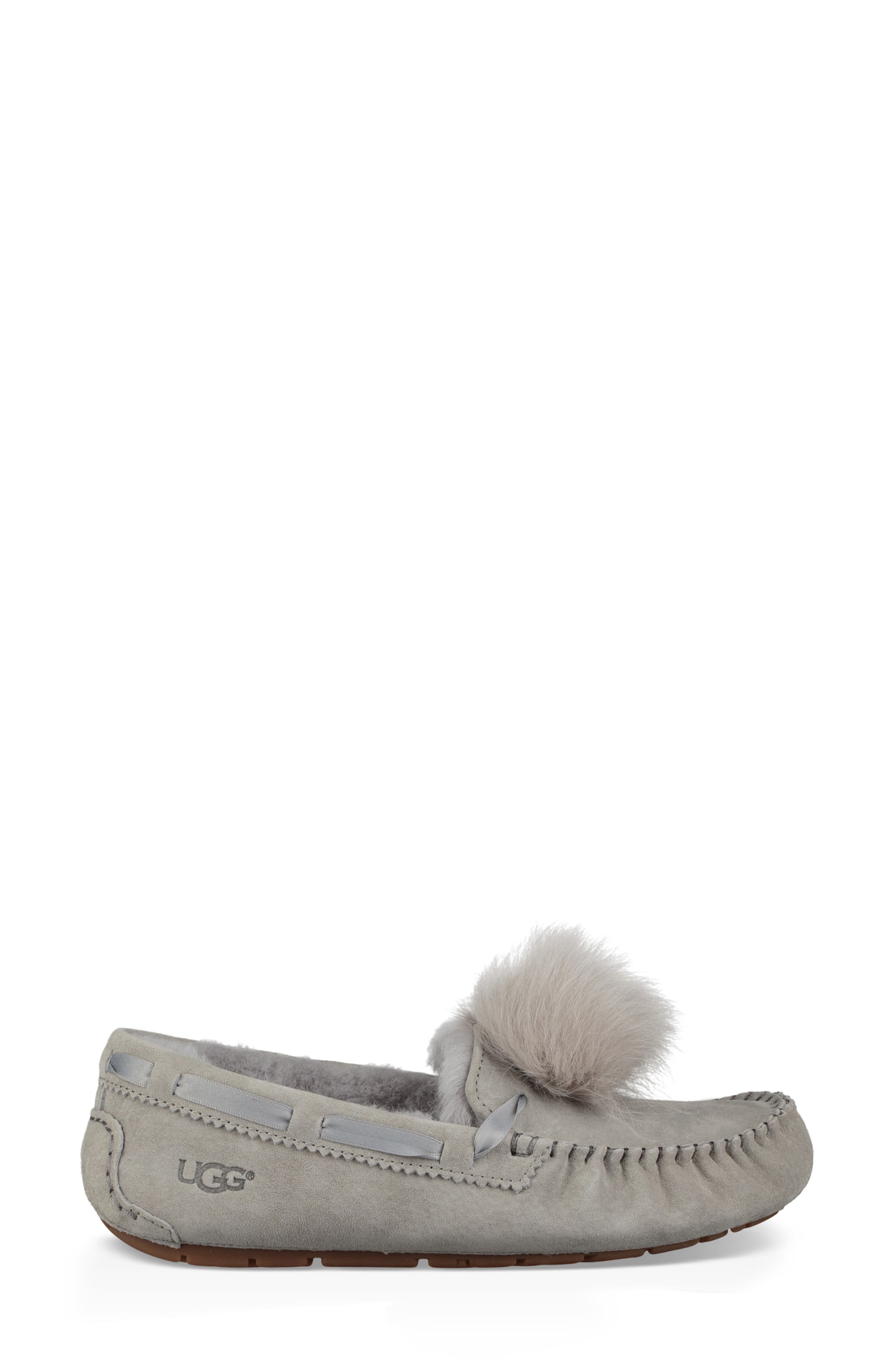 UGG<sup>®</sup> Dakota Genuine Shearling Pompom Slipper, Alternate, color, 