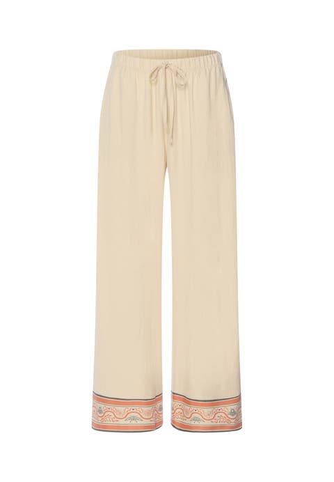 UCasuals Linen Blend Woven Cropped Pant