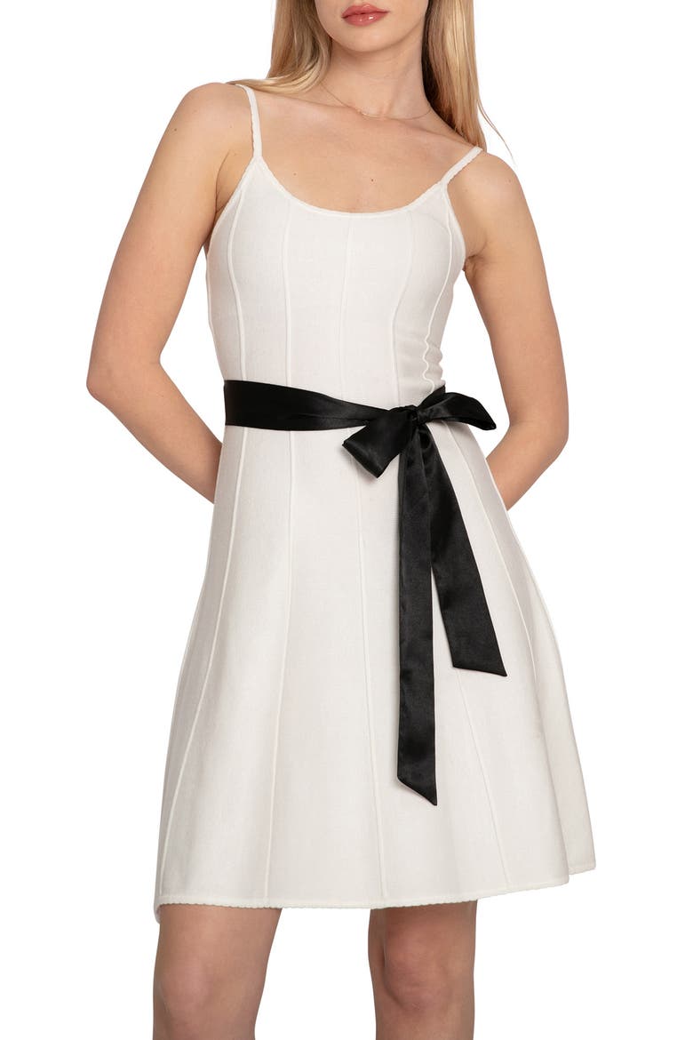Love Her Madly Fit and Flare Knit Dress, Alternate, color, WHITE