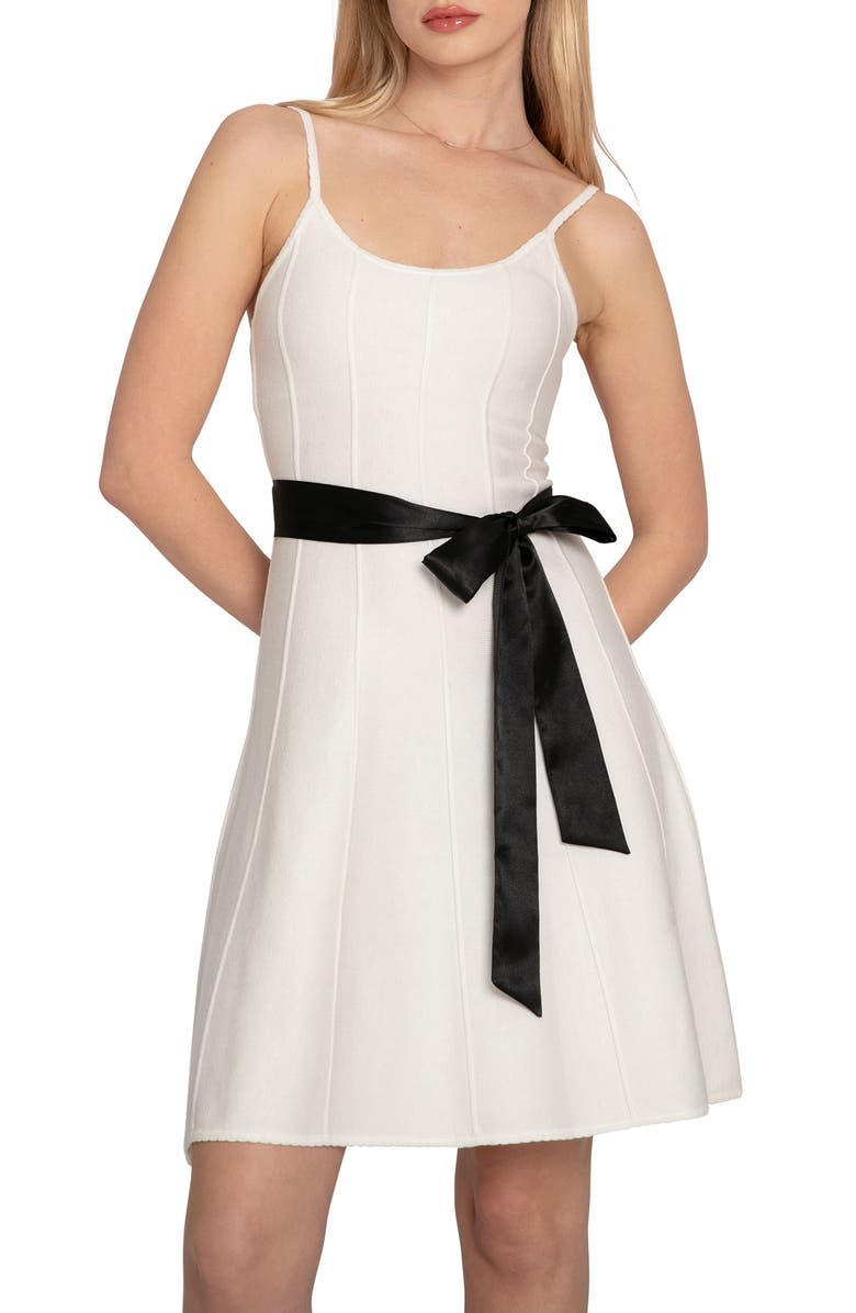 Belle & Bloom Love Her Madly Fit and Flare Knit Dress, Alternate, color, White