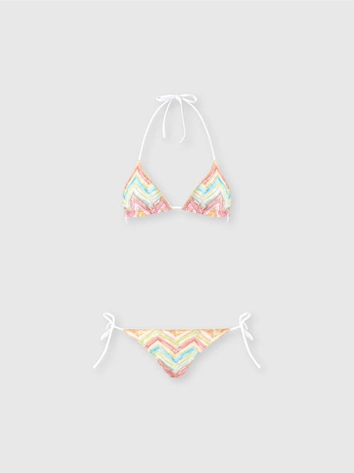 Shop Missoni Triangle Bikini In Printed Tulle In Multicoloured