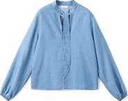 MANGO TEEN Tie Neck Popover Shirt