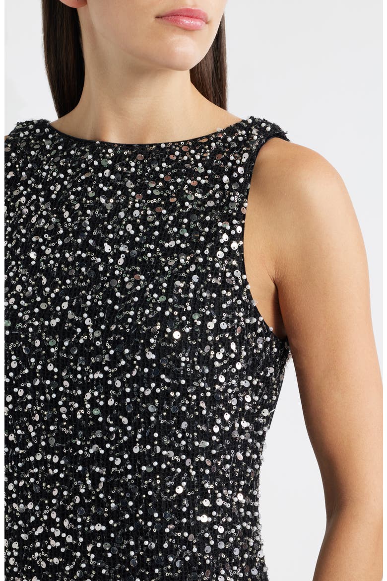 Kit Sequin Cocktail Minidress, Alternate, color, BLACK MULTI