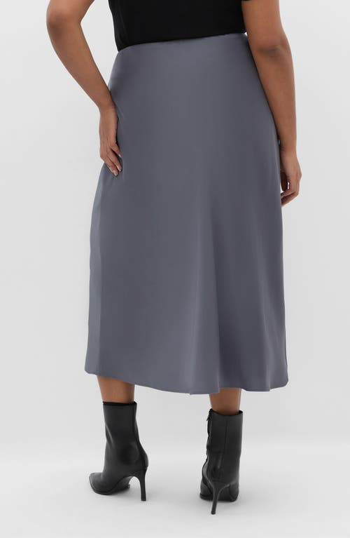 City Chic Miranda Midi Skirt In Gray