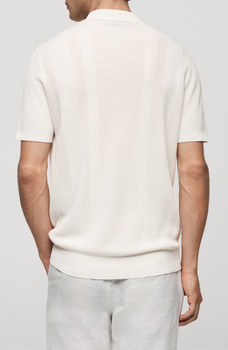 MANGO Stripe Rib Knit Polo, Alternate, color, 