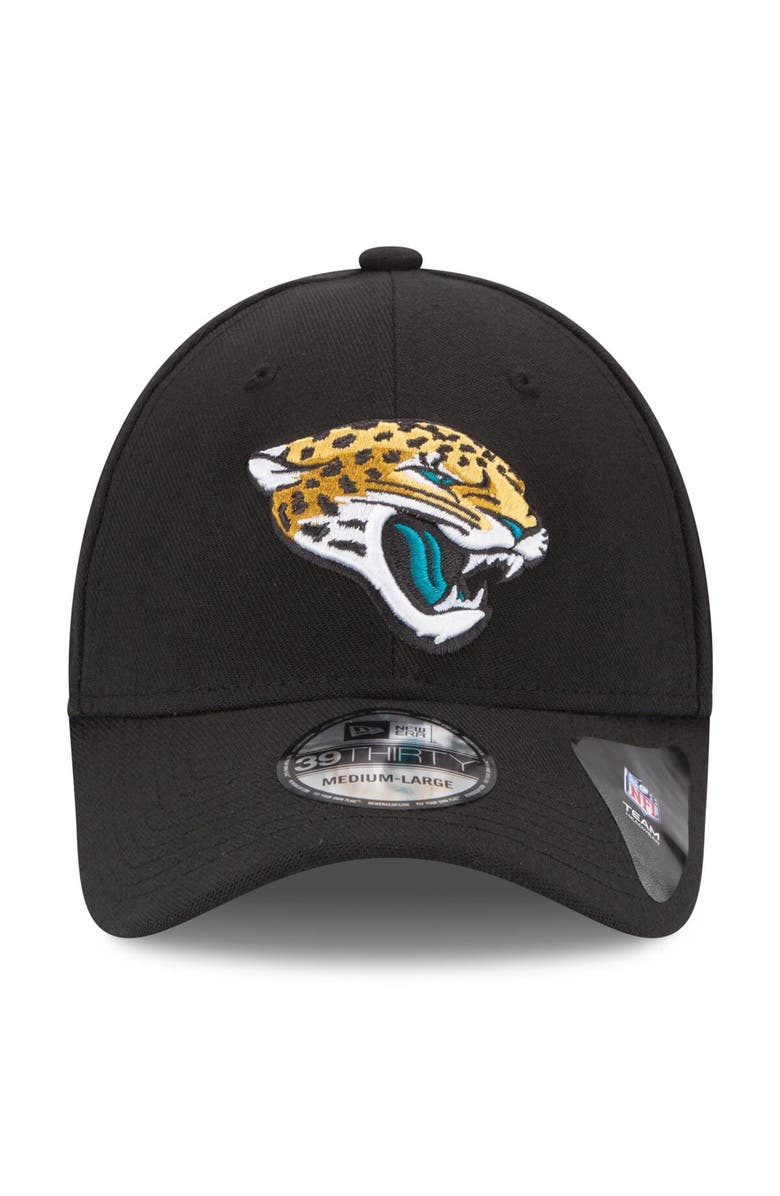 New Era Jacksonville Jaguars New Era 39THIRTY Team Classic Flex Hat - Black, Alternate, color, Black