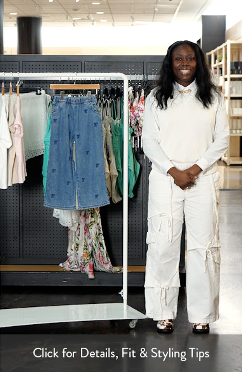 Kids' Bow Laser Wide Leg Jeans, sales video thumbnail