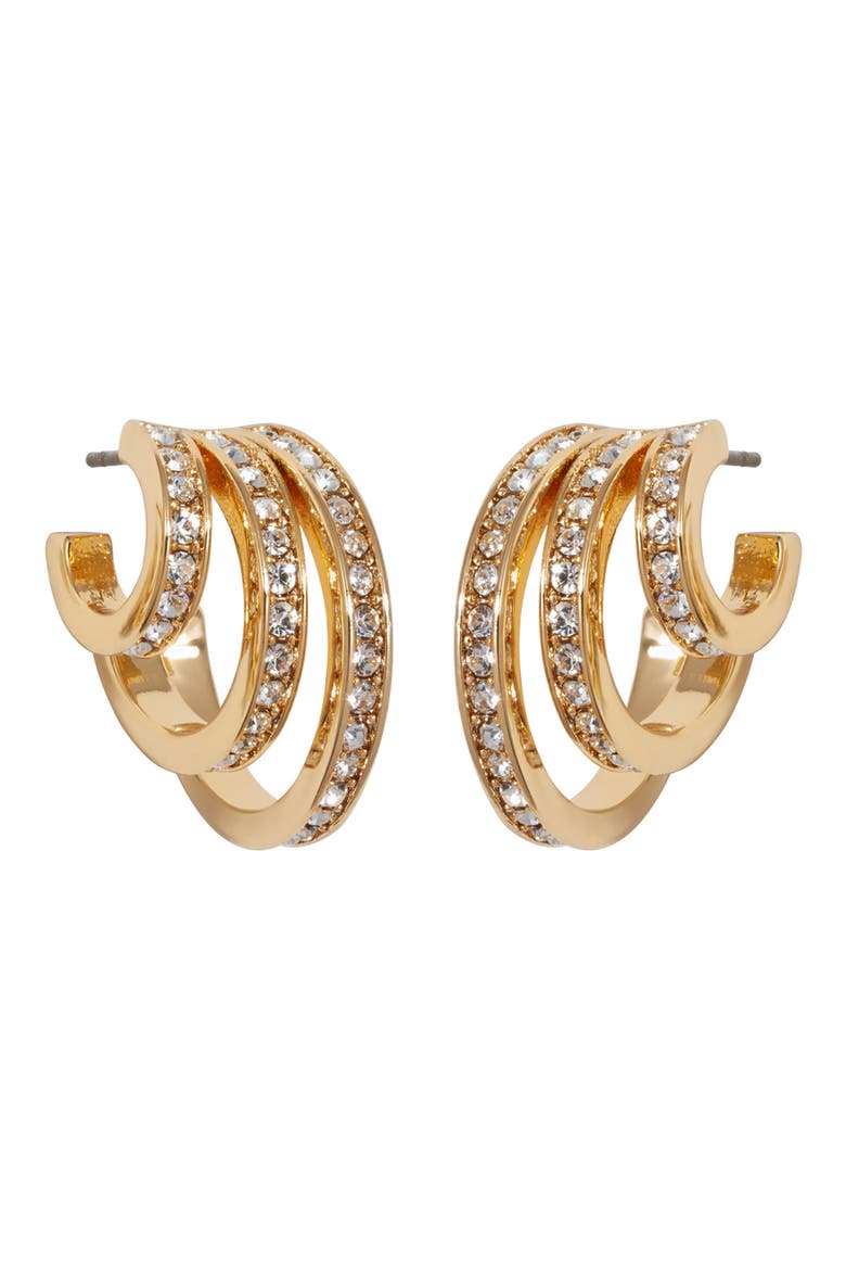 The Triple Hoop Earrings, Main, color, GOLD