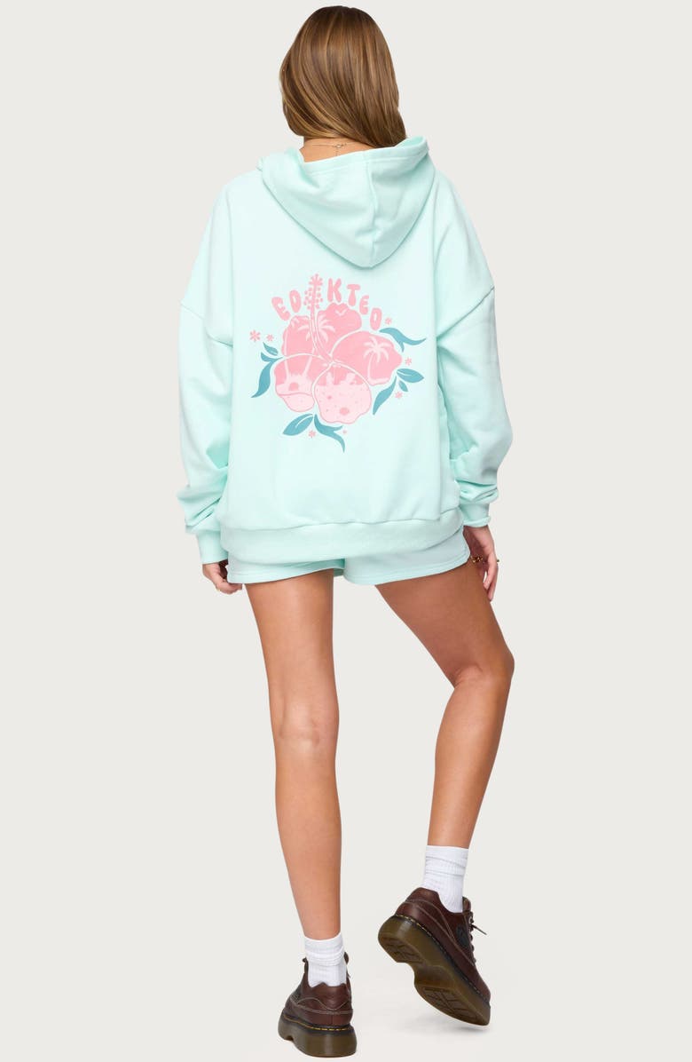 EDIKTED Beach Bloom Hoodie, Alternate, color, Mint