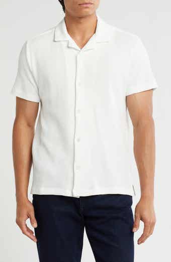 DENIM AND FLOWER Textured Knit Camp Shirt