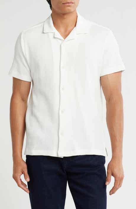 DENIM AND FLOWER Textured Knit Camp Shirt