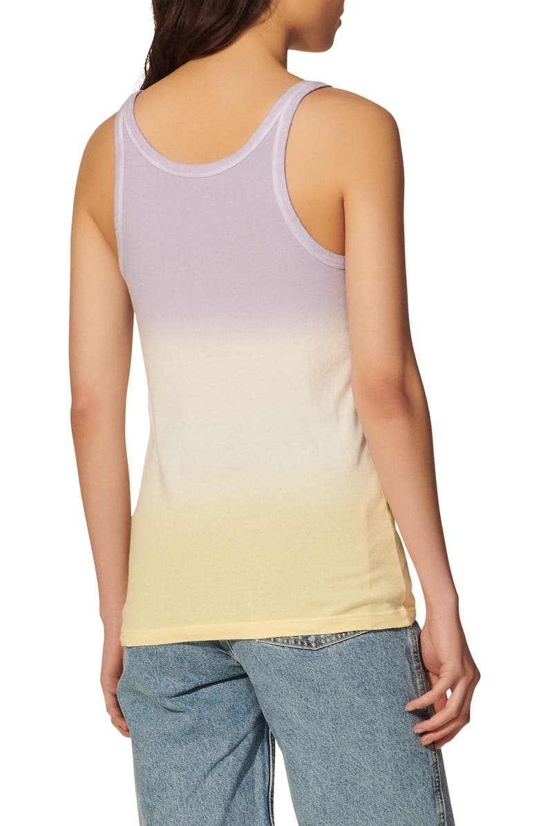 SANDRO Elton Ombré Cotton Tank, Alternate, color, Ecru / Parme