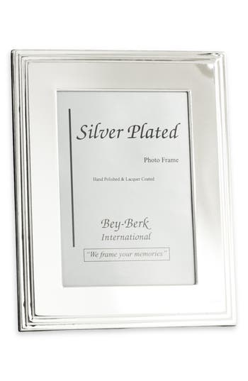 Bey-berk Textured Metal 8" X 10" Picture Frame In Silver