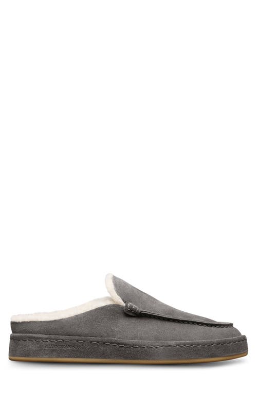 Allen Edmonds Bowen Genuine Shearling Lined Mule Slipper In Gray