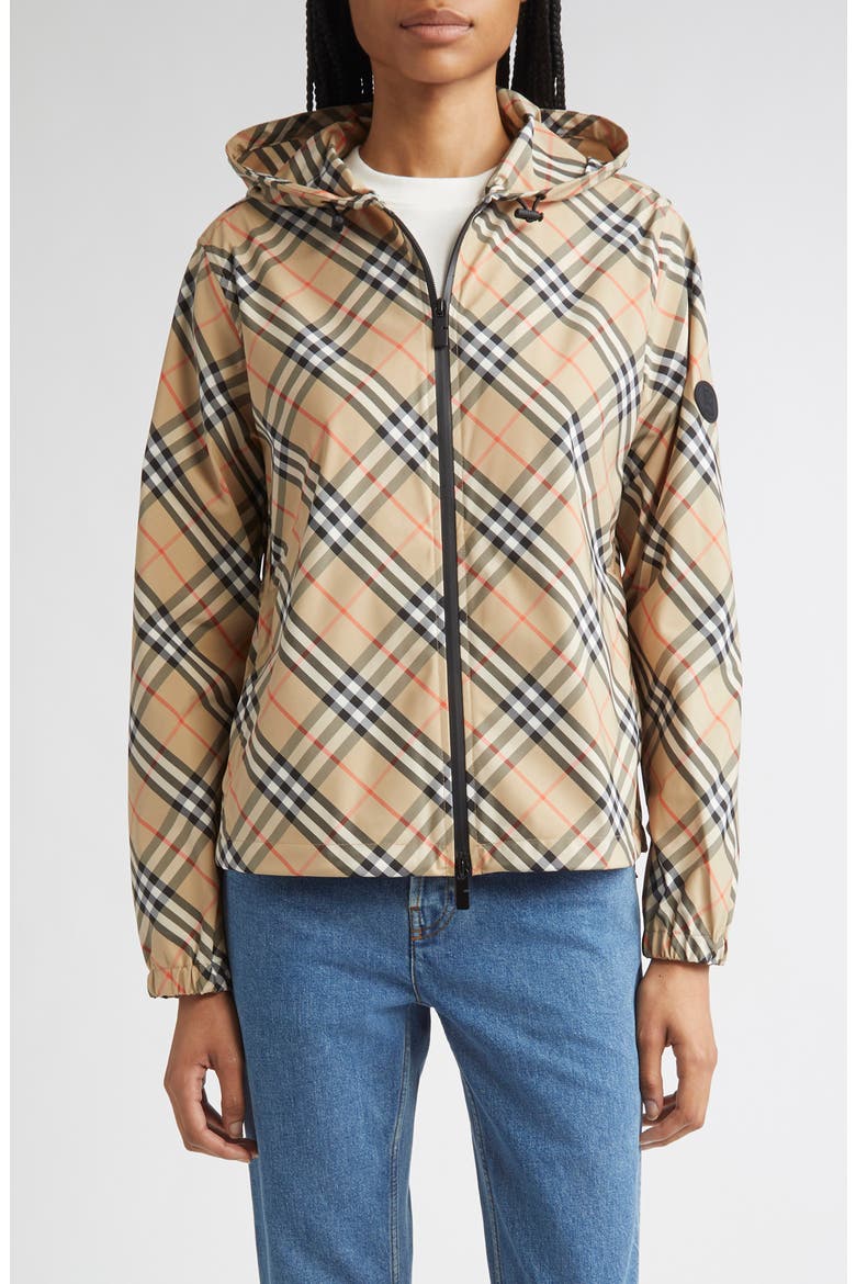 Check Hooded Jacket, Main, color, SAND IP CHECK