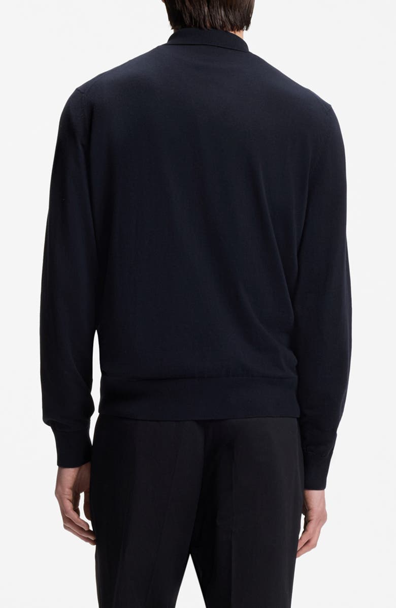 BOSS Gemello Cotton Polo Sweater, Alternate, color, Dark Blue