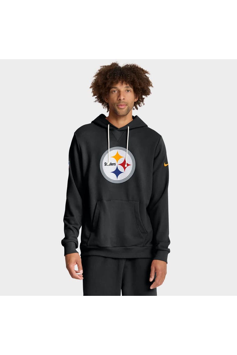 Men's Nike Black Pittsburgh Steelers Sideline Standard Issue Initial Home Dri-FIT Hoodie, Main, color, Black