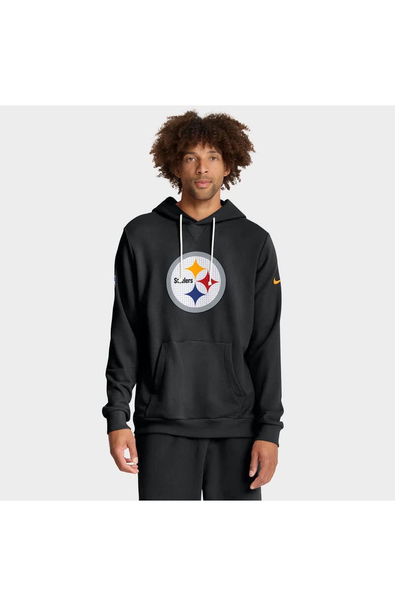 Nike Men's Nike Black Pittsburgh Steelers Sideline Standard Issue Initial Home Dri-FIT Hoodie, Main, color, Black