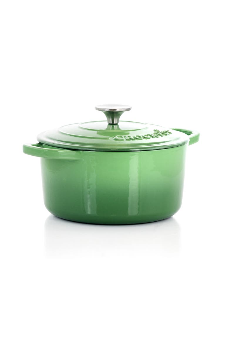 Artisan 2 Piece 3 Quarts Enameled Cast Iron Dutch Oven, Main, color, Pistachio Green