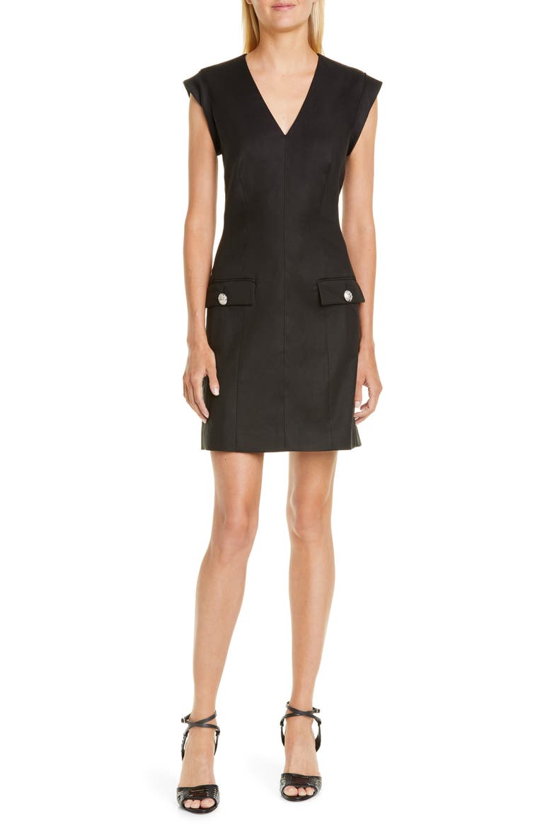 Skylar Linen Blend Minidress, Main, color, BLACK