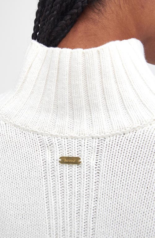 Barbour Serena Cotton & Wool Blend Turtleneck Sweater In Cloud White