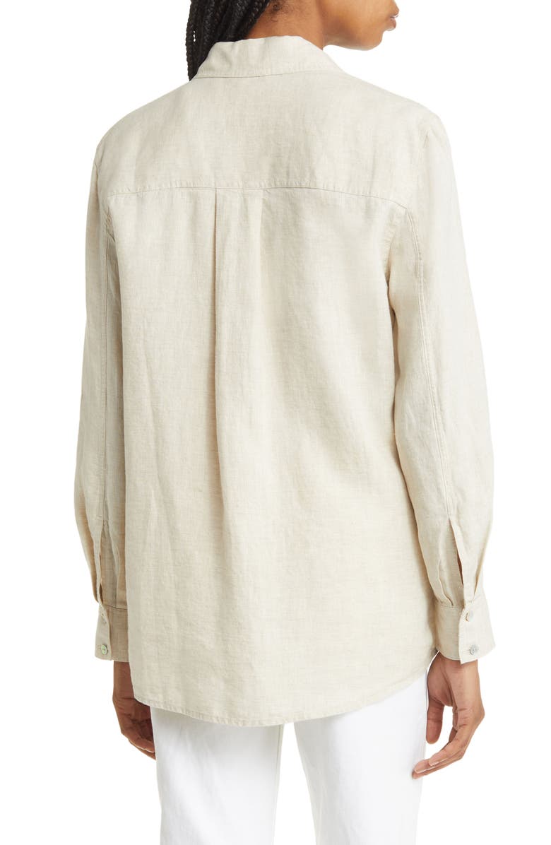 & Other Stories Oversize Linen Button-Up Shirt, Alternate, color, Beige