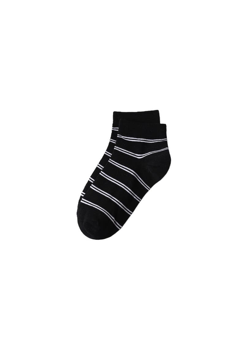 3-Pack Cotton Stripe and Dot Quarter Socks, Alternate, color, Black-White
