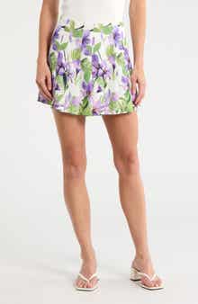 Alice + Olivia Carter Floral Pleated Miniskirt