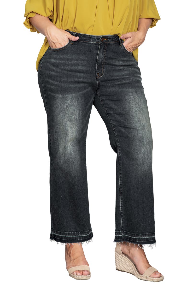 Standards & Practices Relaxed Release Hem Straight Leg Jeans, Alternate, color, Black Vintage