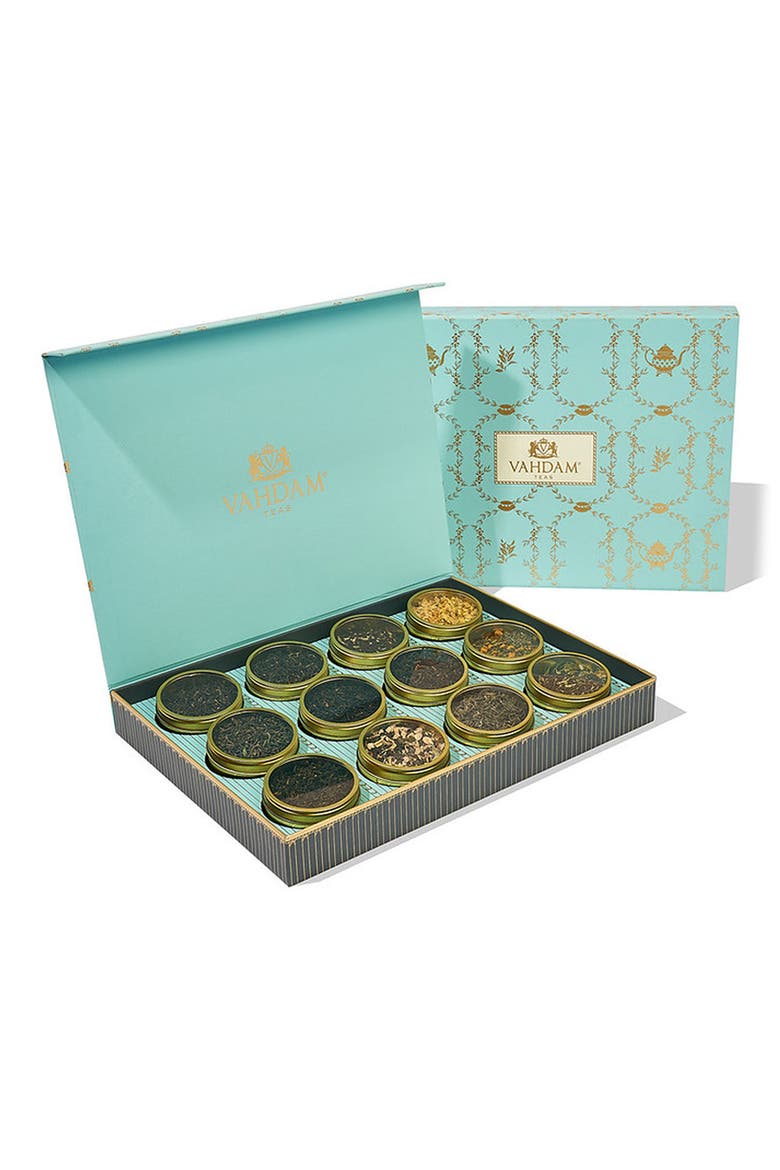 Classic Bloom Set of 12 Loose Leaf Teas, Main, color, METALLIC GOLD