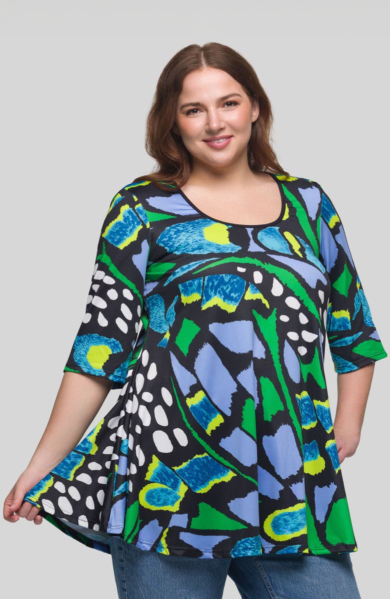 24seven Comfort Apparel Casual Stretch Jersey Tunic Top, Alternate, color, 