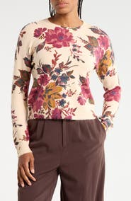 Vince Camuto Floral Creweneck Sweater