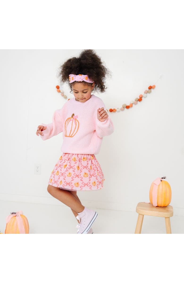 Sweet Wink Pumpkin Knit Sweater, Alternate, color, Pink